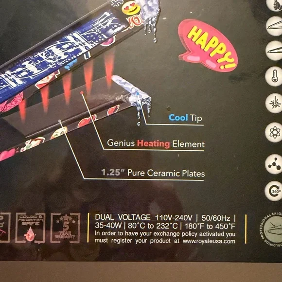 Royale Hair Straightener with Emoji Design - Picture 3 of 9